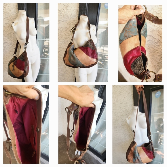 Fossil Leather Patchwork Shoulder/Crossbody Bag - Picture 2 of 2